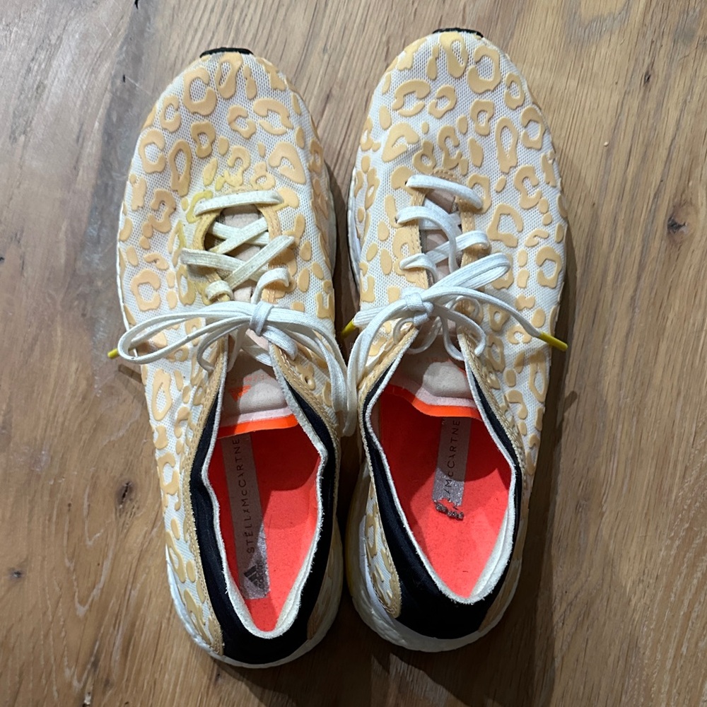 Stella McCartney Beige Leopard Sneakers with White Accents